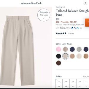 Abercrombie and Fitch Tailored Relaxed Straight Pant